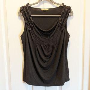 3/$20 cowl neck tank with ruffle detail